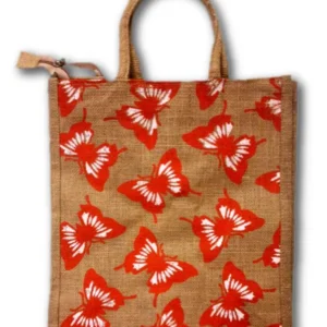 Jute Bag (Butterfly Print-Orange)