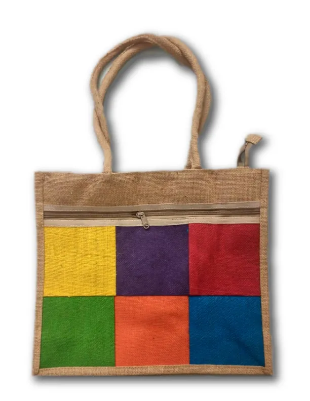 Jute Bag (Check Box Print)