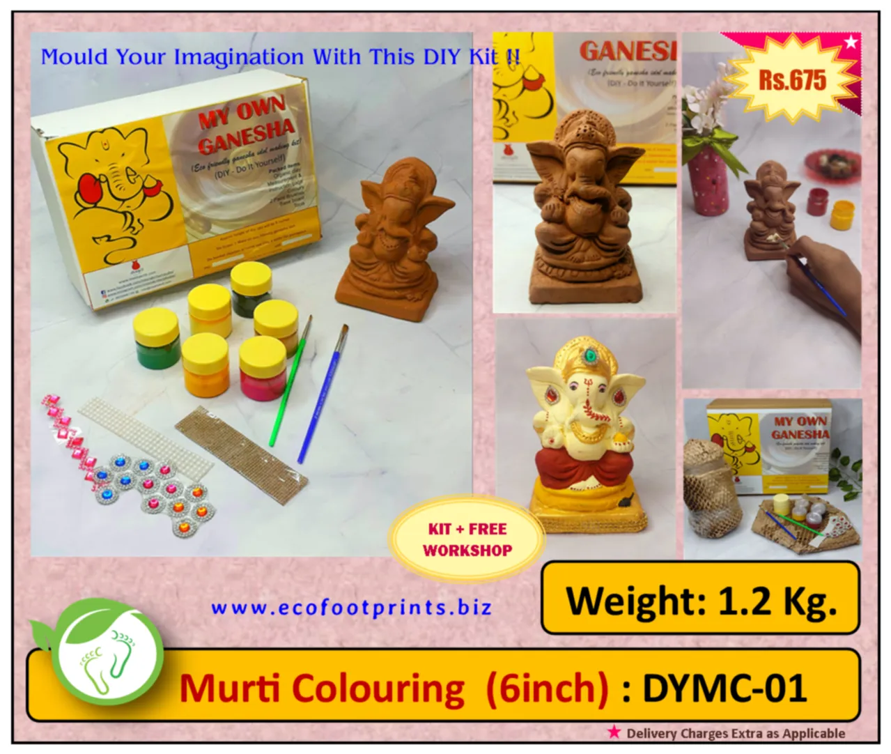 Ganesha Murti Colouring Kit (6 inch)