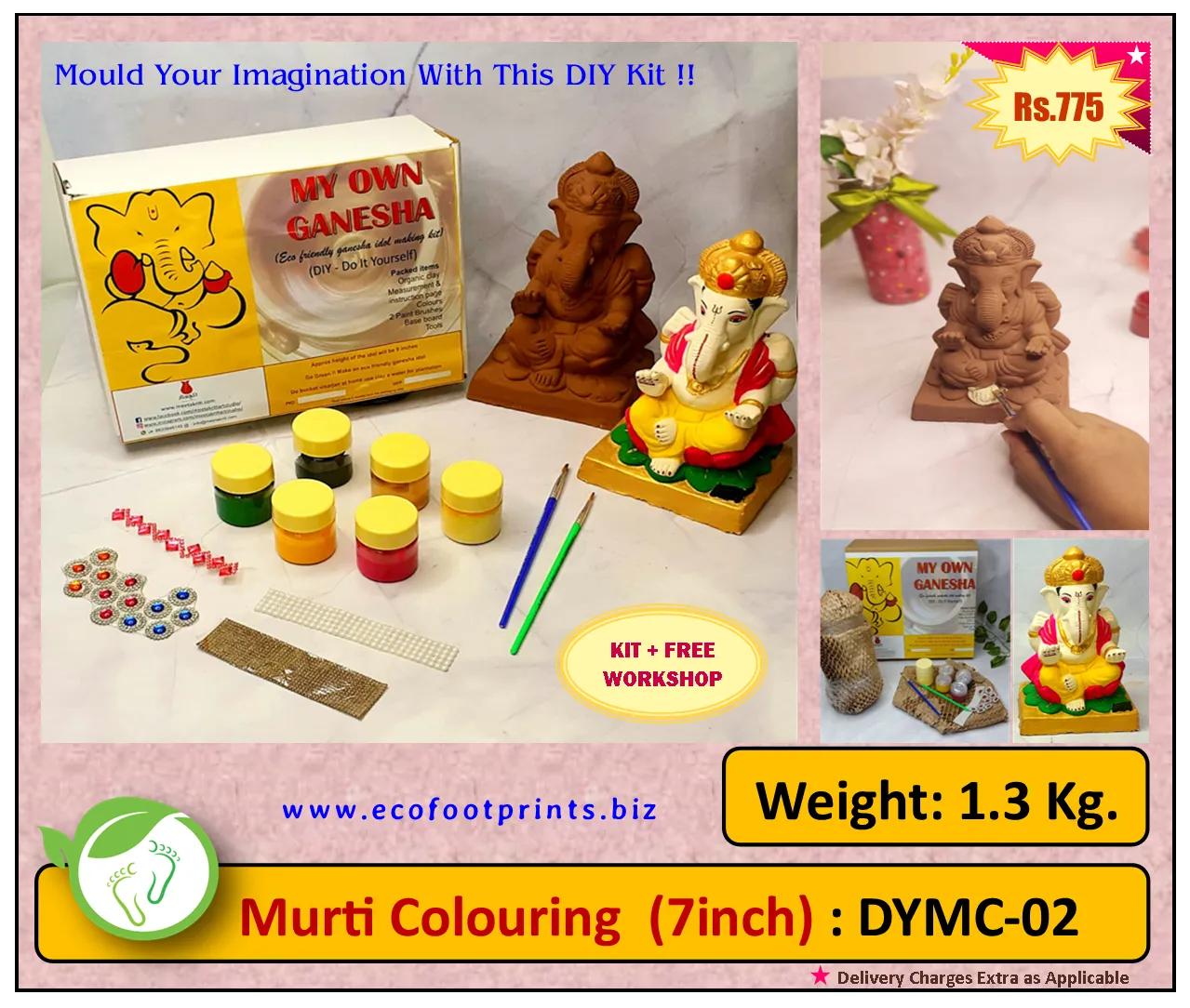Ganesha Murti Colouring Kit (7 inch)