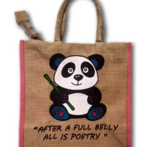 Jute Bag (Panda Print-Pink)