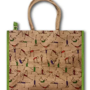 Jute Bag (Yoga Print-Green)